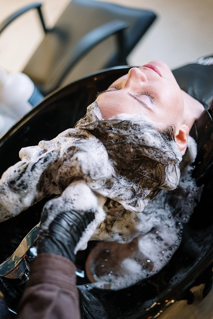 washing hair